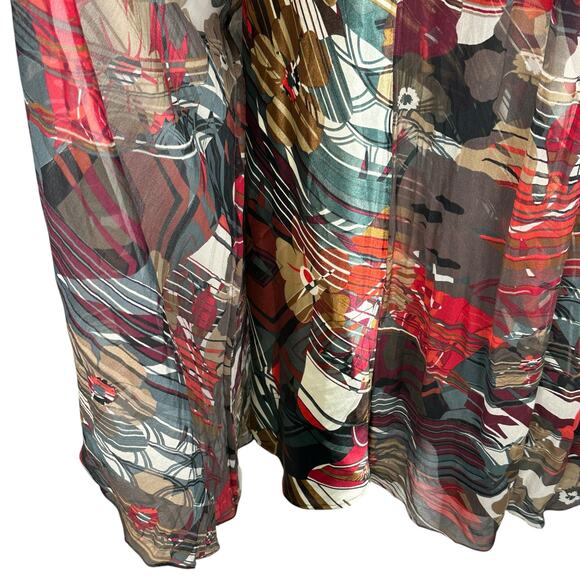Vintage Y2K Robbie Bee Silk Maxi Halter Dress Size 8 Abstract Floral Fairy Maxi - Picture 5 of 9